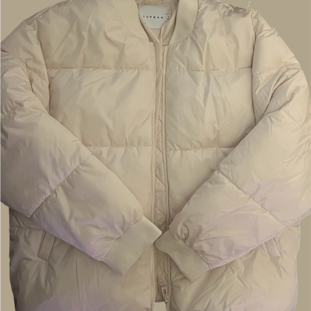 Topman Women's Beige Puffer Jacket